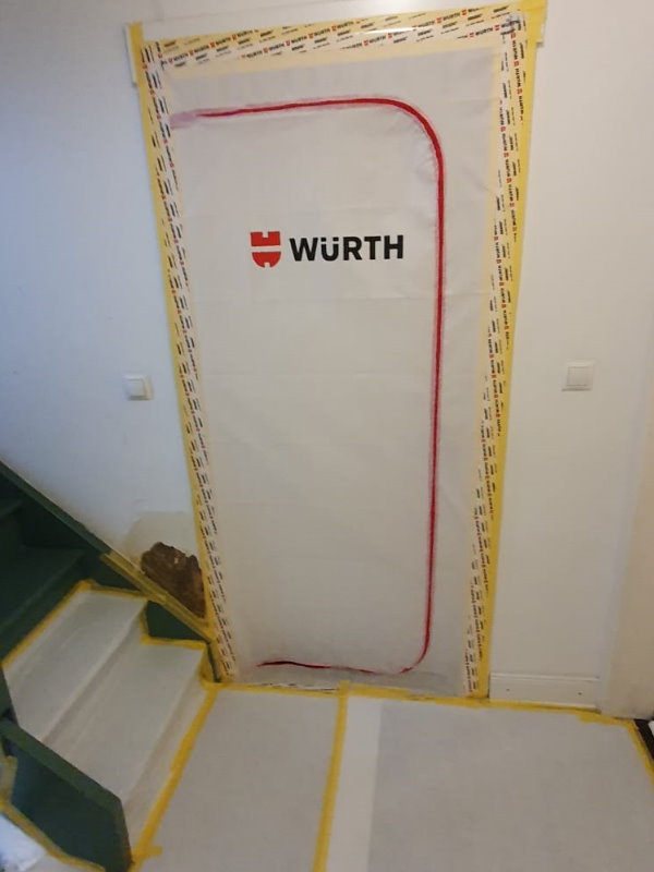 Abdeckung Arbeiten Treppenhaus