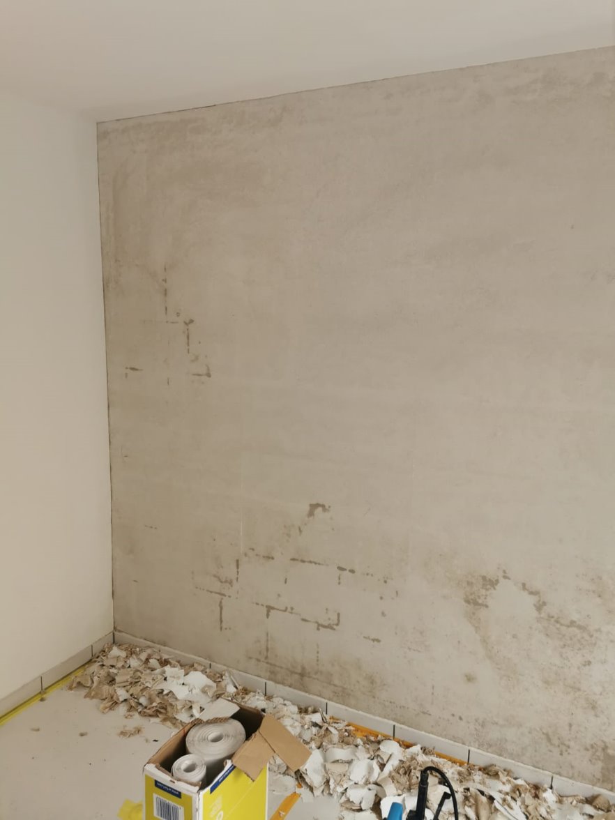 Rückbau, Tapeteentfernen, Nach Wasserschaden, Schimmelsanierung, Bodenabdeckung